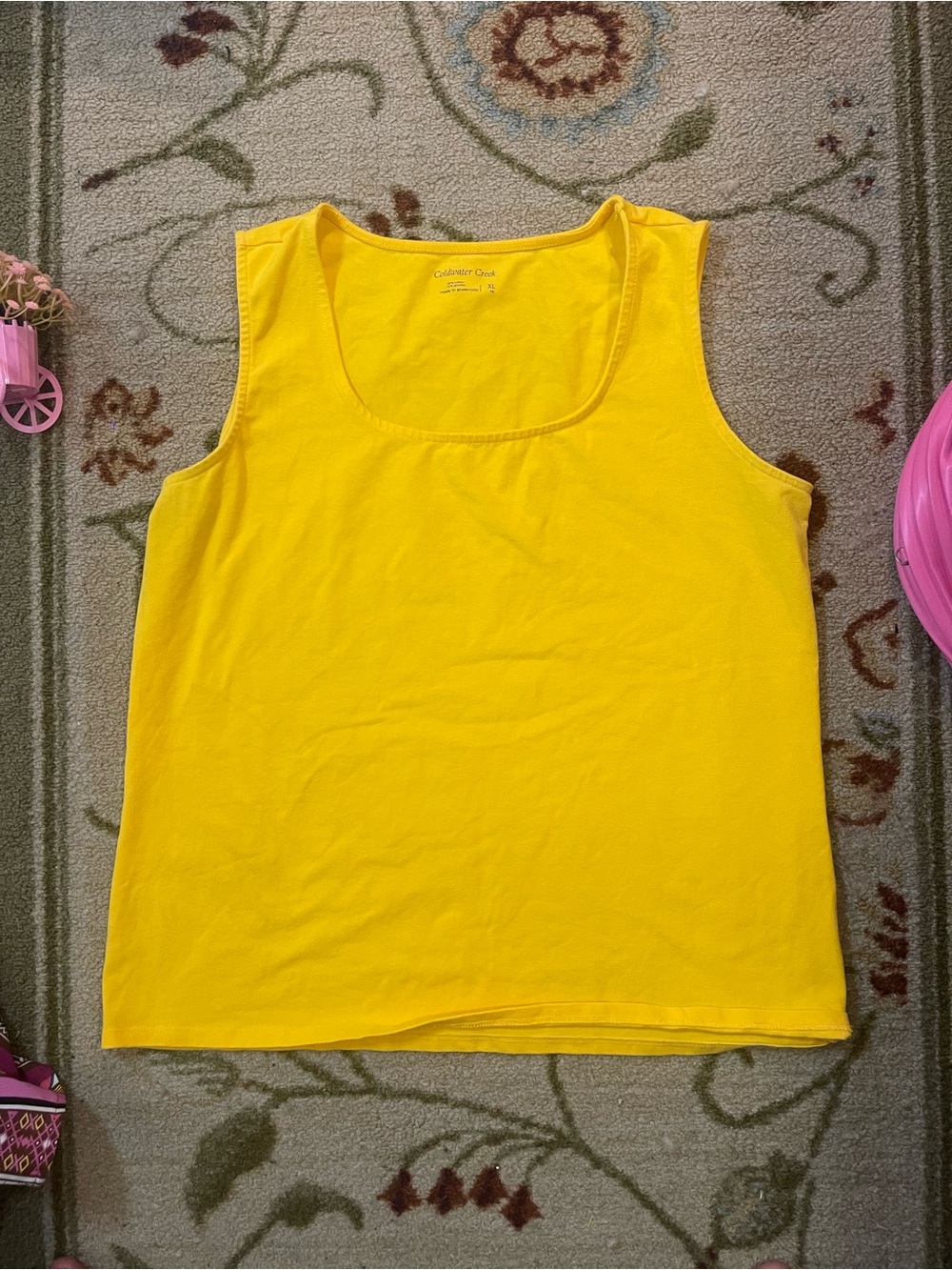 Coldwater Creek Bright Yellow Scoop Neck Tank
